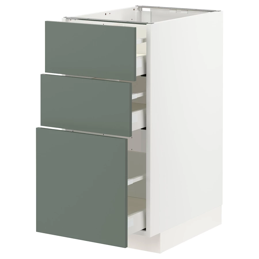 Напольный кухонный шкаф - IKEA METOD MAXIMERA, 88x62x40см, белый/серо-зеленый, МЕТОД МАКСИМЕРА ИКЕА (изображение №1)