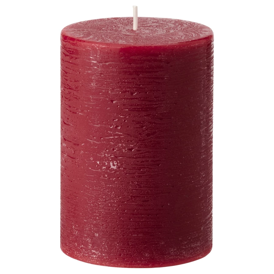 Ароматическая блочная свеча - IKEA STÖRTSKÖN/STORTSKON/СТЁРТСКОН ИКЕА, 10х7 см, красный (изображение №1)