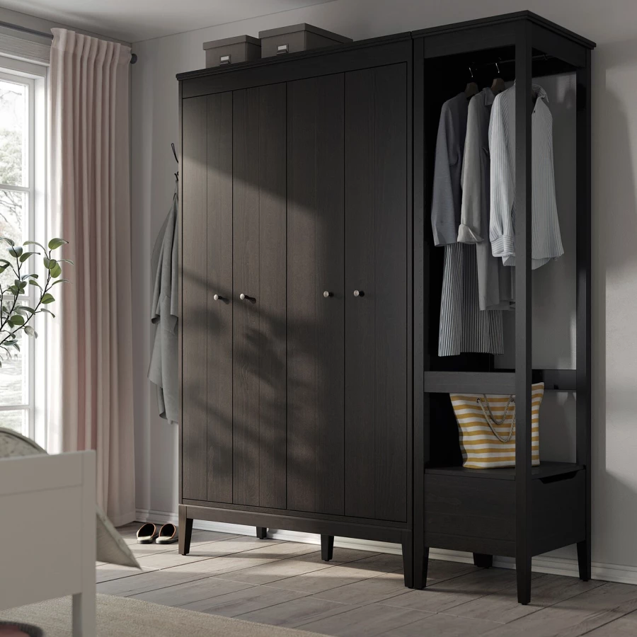 Комбинация для хранения - IDANÄS/IDANАS   IKEA/ ИДАНАС ИКЕА,180x59x211 см, коричневый/серый (изображение №3)