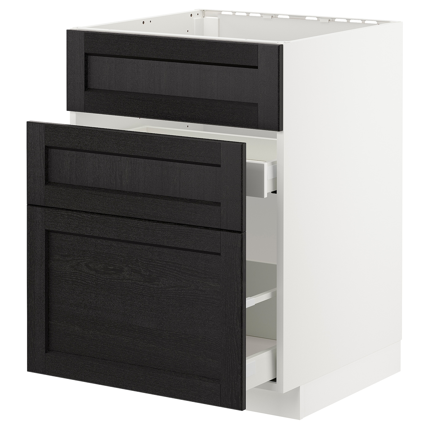 Напольный кухонный шкаф  - IKEA METOD MAXIMERA, 88x62x60см, белый/черный, МЕТОД МАКСИМЕРА ИКЕА