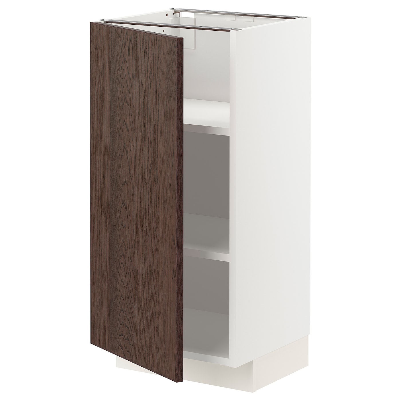 Напольный кухонный шкаф  - IKEA METOD, 88x39x40см, белый/темно-коричневый, МЕТОД ИКЕА