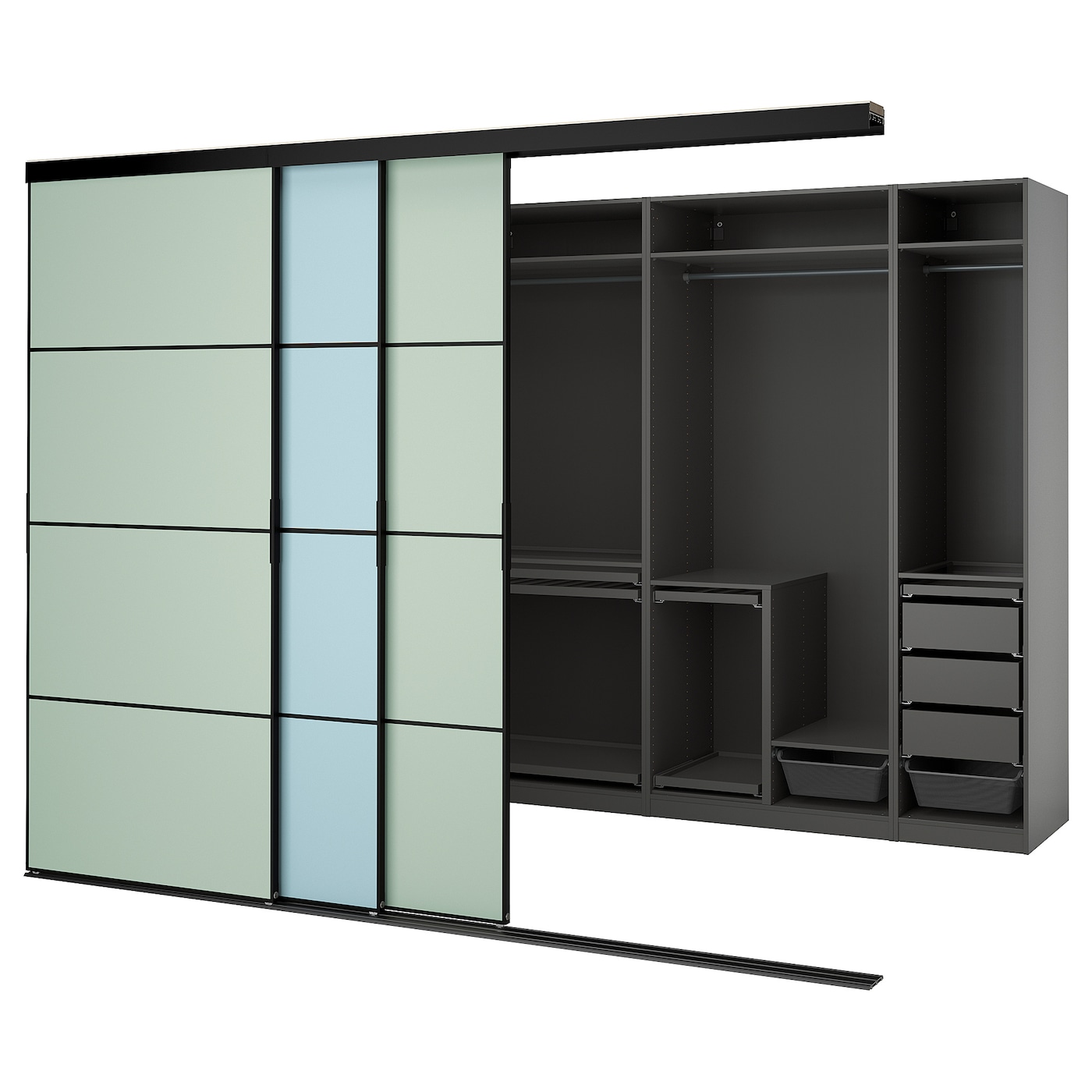 Шкаф - SKYTTA / PAX IKEA/ СКИТТА / ПАКС  ИКЕА, 240х301 см, черный