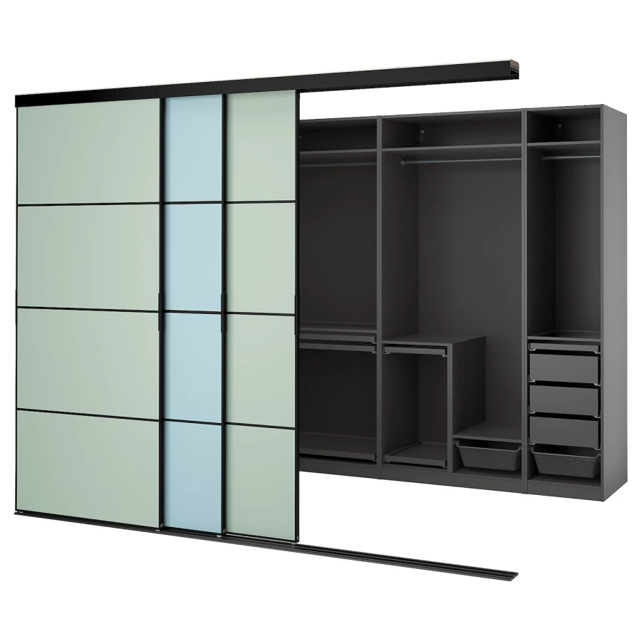 Шкаф - SKYTTA / PAX IKEA/ СКИТТА / ПАКС  ИКЕА, 240х301 см, черный (изображение №1)