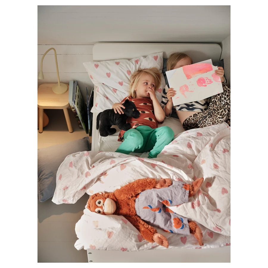 Кровать одноярусная - IKEA SLÄKT/LURÖY/ SLАKT/LURОY/СЛЭКТ/ЛУРОЙ ИКЕА  , 80x200 см, белый (изображение №5)