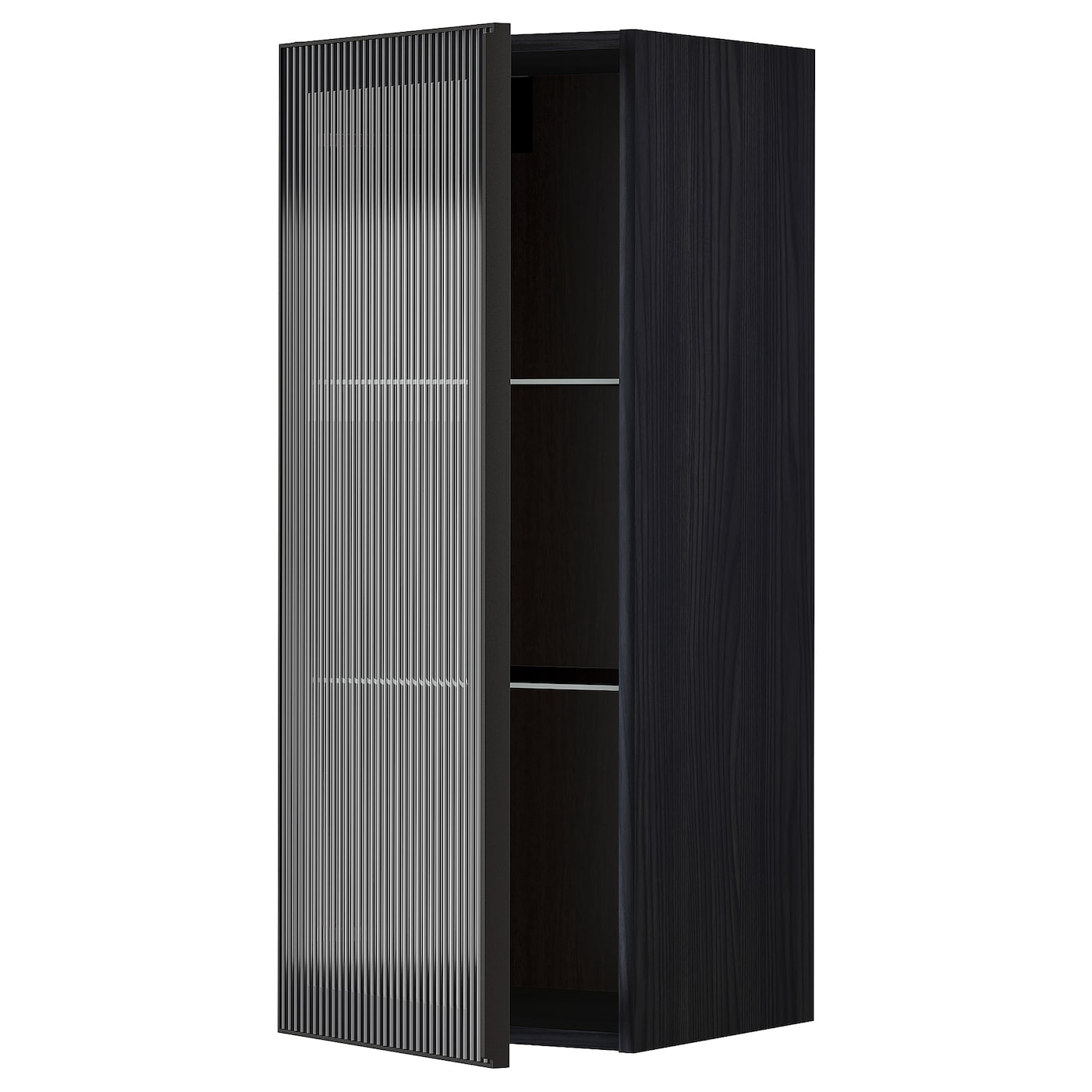 Шкаф со стеклянными дверцами - METOD IKEA/ МЕТОД ИКЕА, 100х40 см, черный
