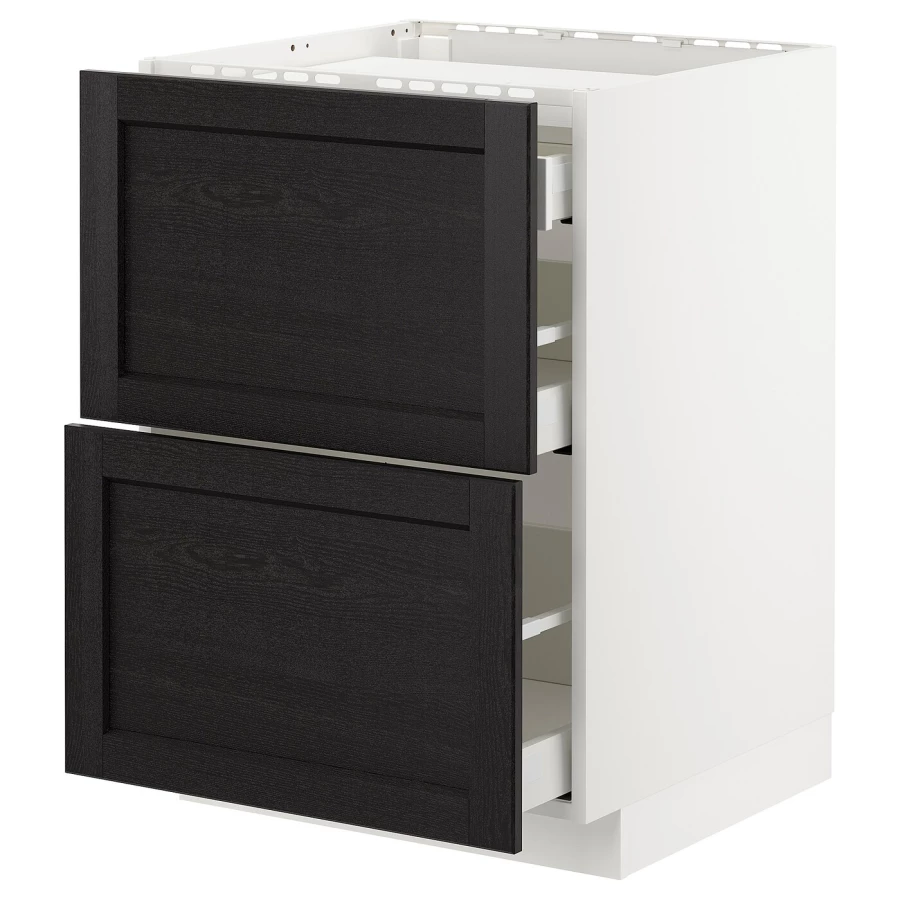 Напольный шкаф  - IKEA METOD MAXIMERA, 88x61,8x60см, белый/черный, МЕТОД МАКСИМЕРА ИКЕА (изображение №1)