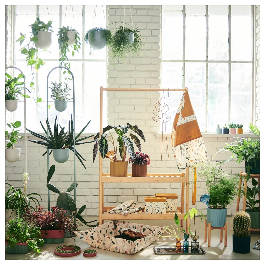 Подставка для растений с 3 горшками - IKEA DAKSJUS, бежевый, ДАКСЬЮС ИКЕА (изображение №5)