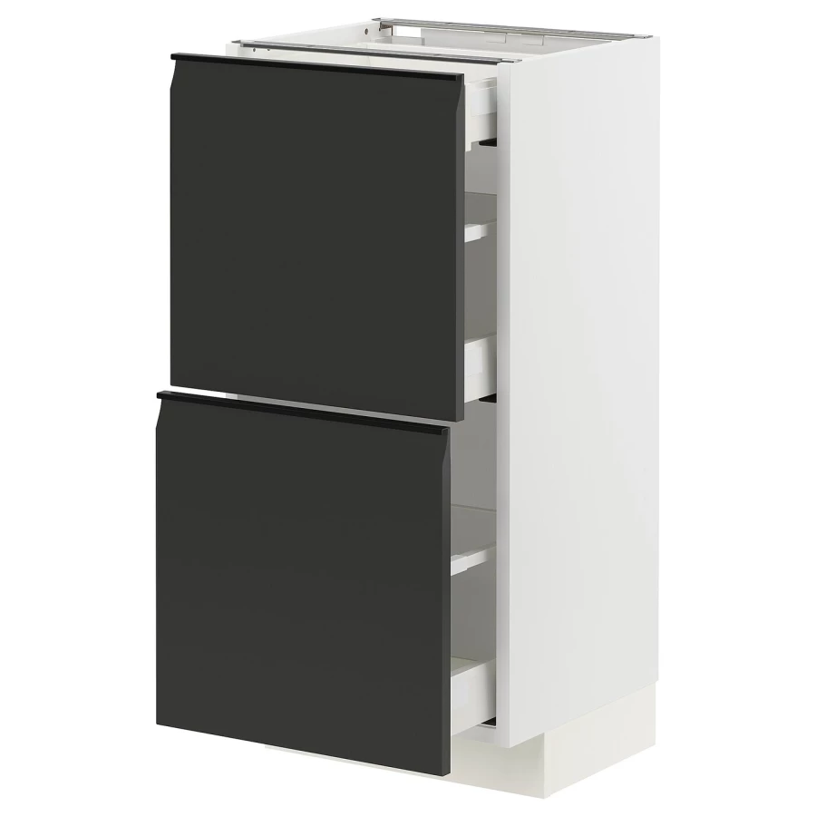 Напольный шкаф - METOD / MAXIMERA IKEA/ МЕТОД/ МАКСИМЕРА ИКЕА,  88х40 см, белый/черный (изображение №1)