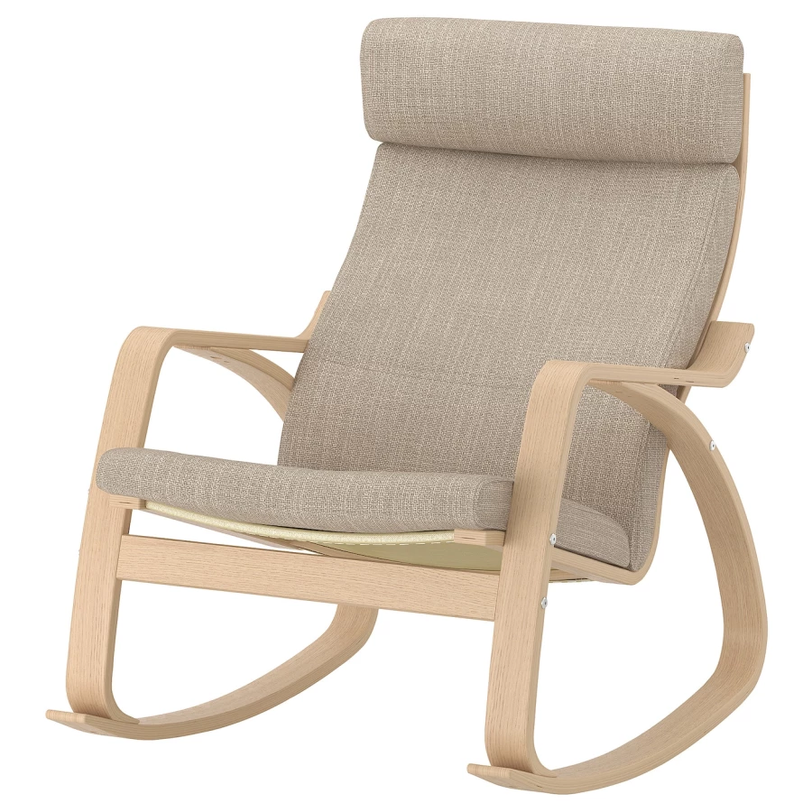 Кресло-качалка - IKEA POÄNG/POANG/ПОЭНГ ИКЕА, 68х94х95 см, бежевый (изображение №1)