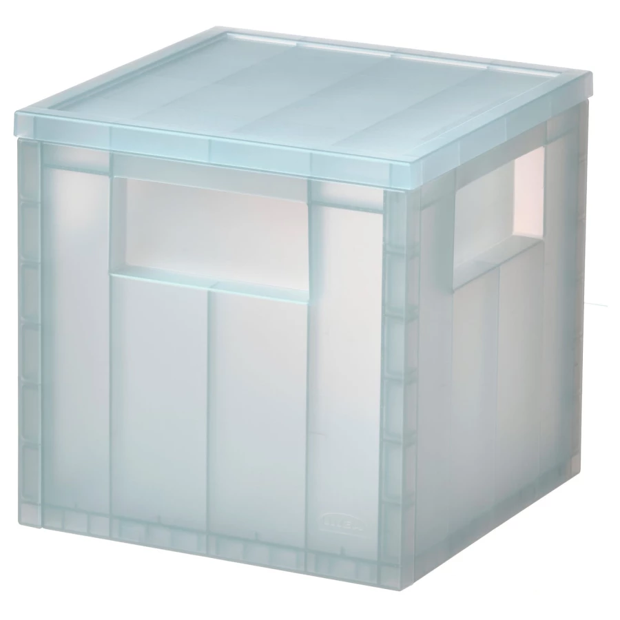 Коробка с крышкой - PANSARTAX IKEA/ ПАНСАРТАКС  ИКЕА, 16,5х16,5 см, голубой (изображение №1)