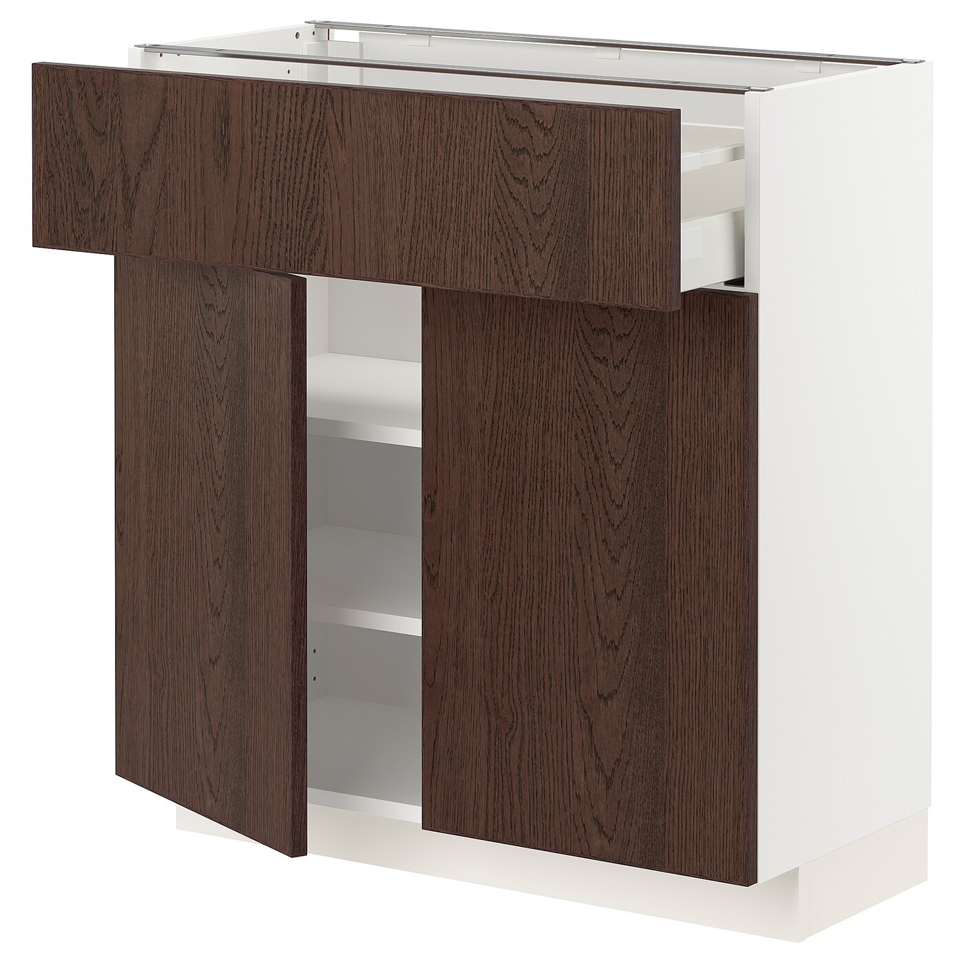 Напольный кухонный шкаф  - IKEA METOD MAXIMERA, 80x37x80см, белый/коричневый, МЕТОД МАКСИМЕРА ИКЕА
