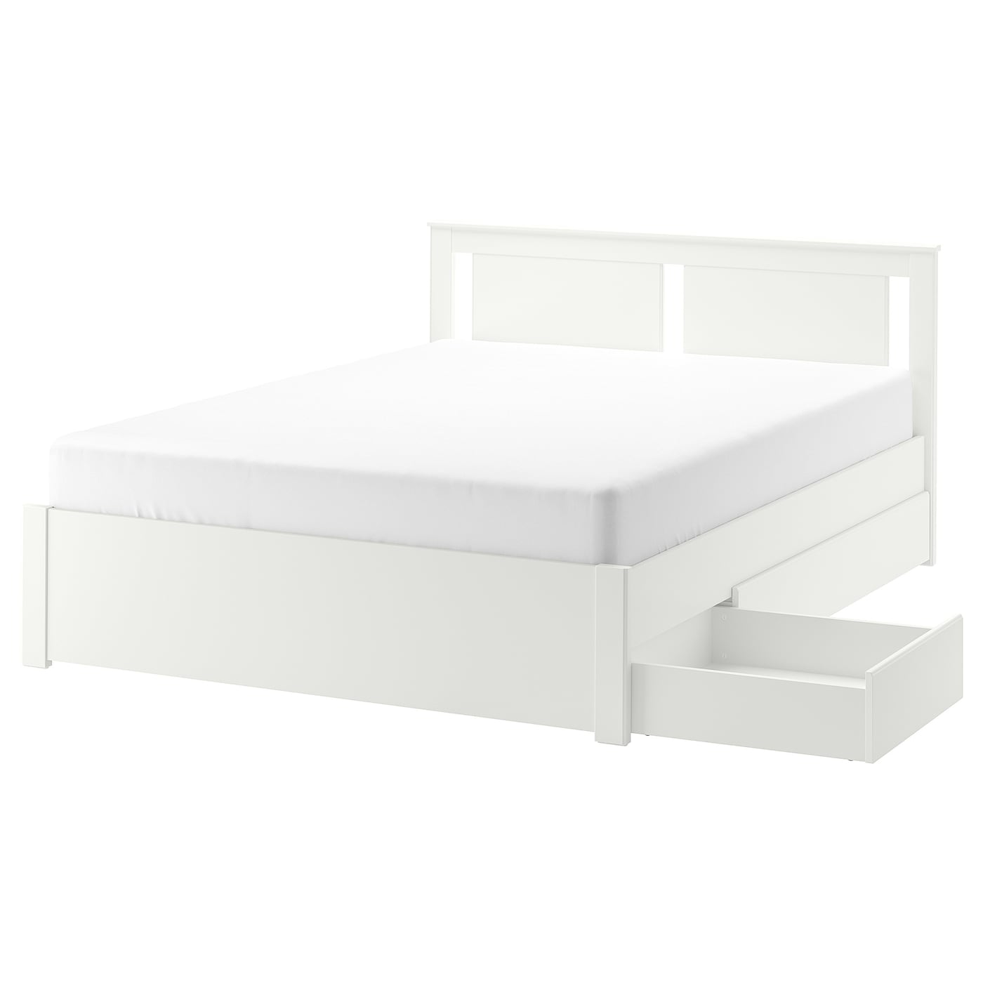 Каркас кровати с 2 ящиками для хранения - IKEA SONGESAND, 200х160 см, белый, СОНГЕСАНД ИКЕА