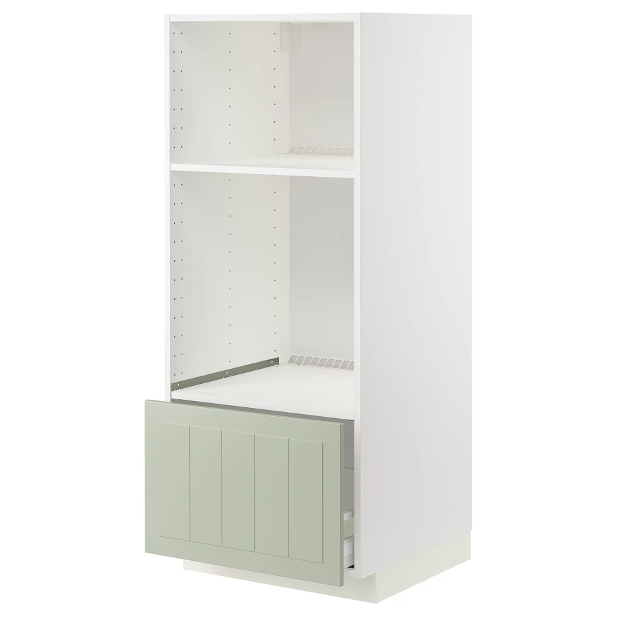 Напольный шкаф  - IKEA METOD MAXIMERA, 148x61,9x60см, белый/светло-зеленый, МЕТОД МАКСИМЕРА ИКЕА (изображение №1)