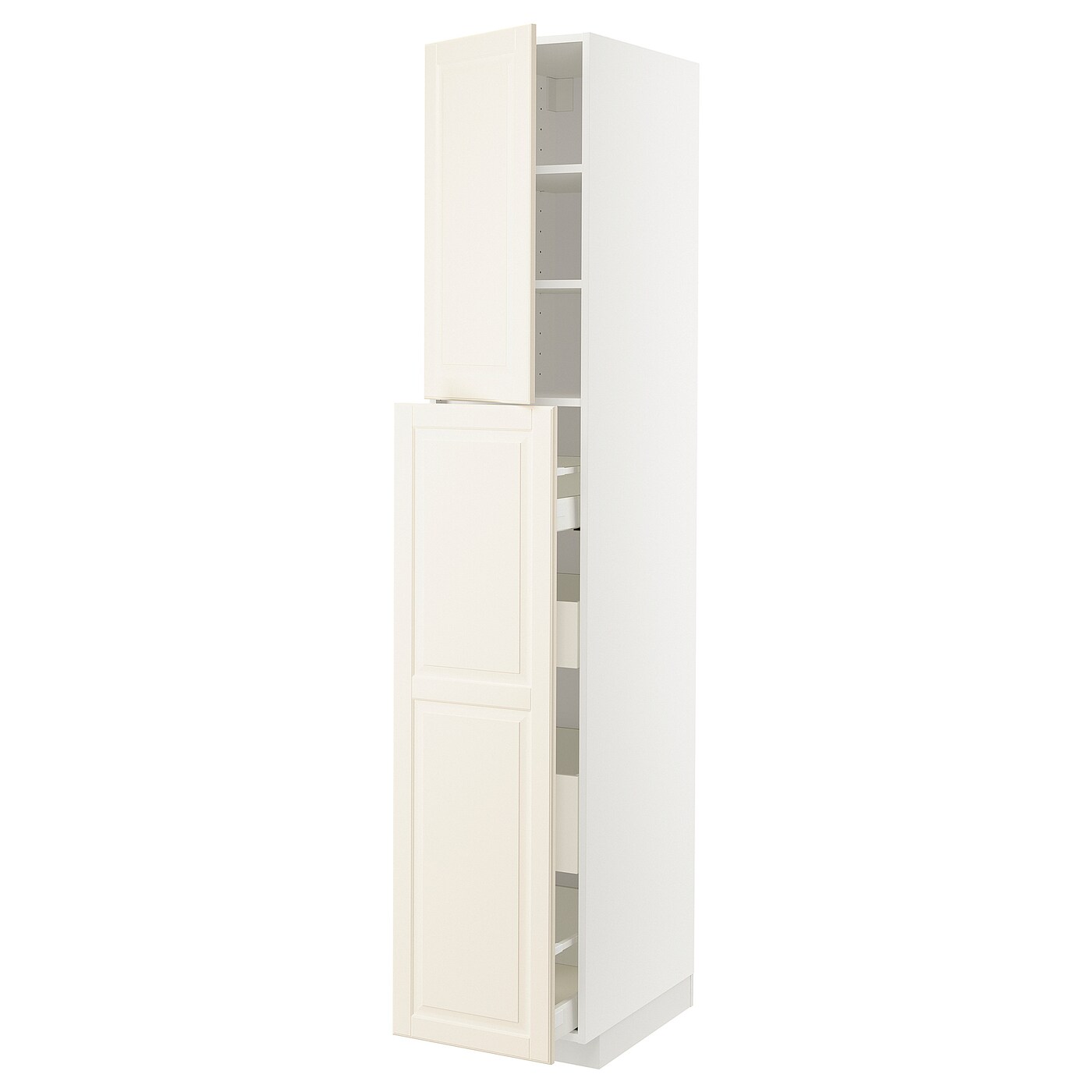 Высокий шкаф - IKEA METOD/MAXIMERA/МЕТОД/МАКСИМЕРА ИКЕА, 220х60х40 см, белый/кремовый