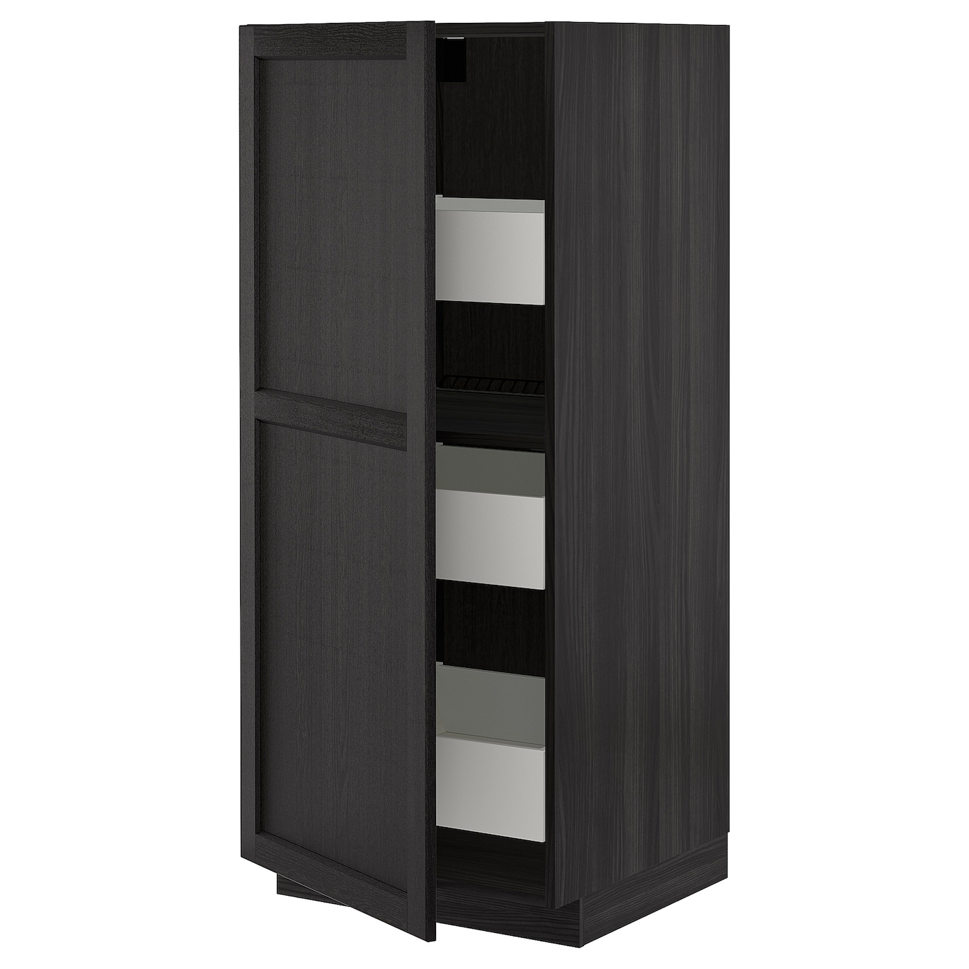 Высокий шкаф с ящиками - IKEA METOD/MAXIMERA/МЕТОД/МАКСИМЕРА ИКЕА, 140х60х60 см, черный