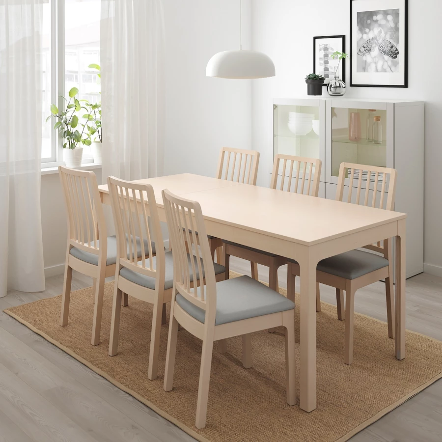 Раздвижной стол - IKEA EKEDALEN/ЭКЕДАЛЕН ИКЕА, 75х120/180х80 см, бежевый (изображение №3)
