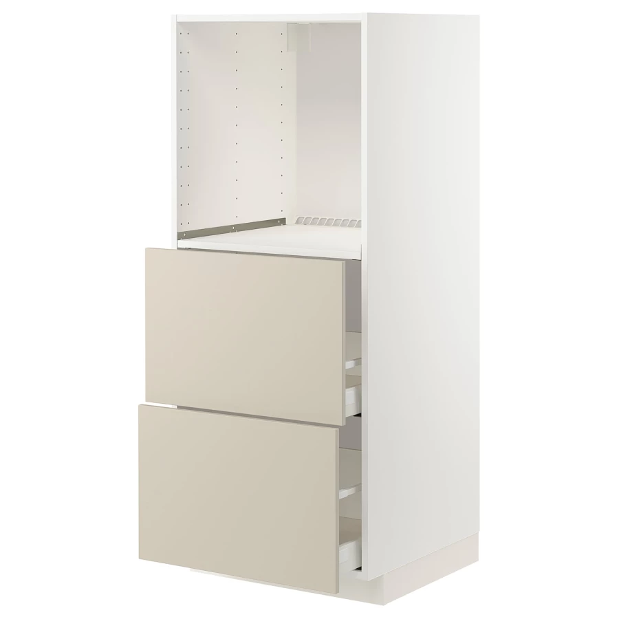 Напольный шкаф  - IKEA METOD MAXIMERA, 148x61,6x60см, белый/бежевый, МЕТОД МАКСИМЕРА ИКЕА (изображение №1)