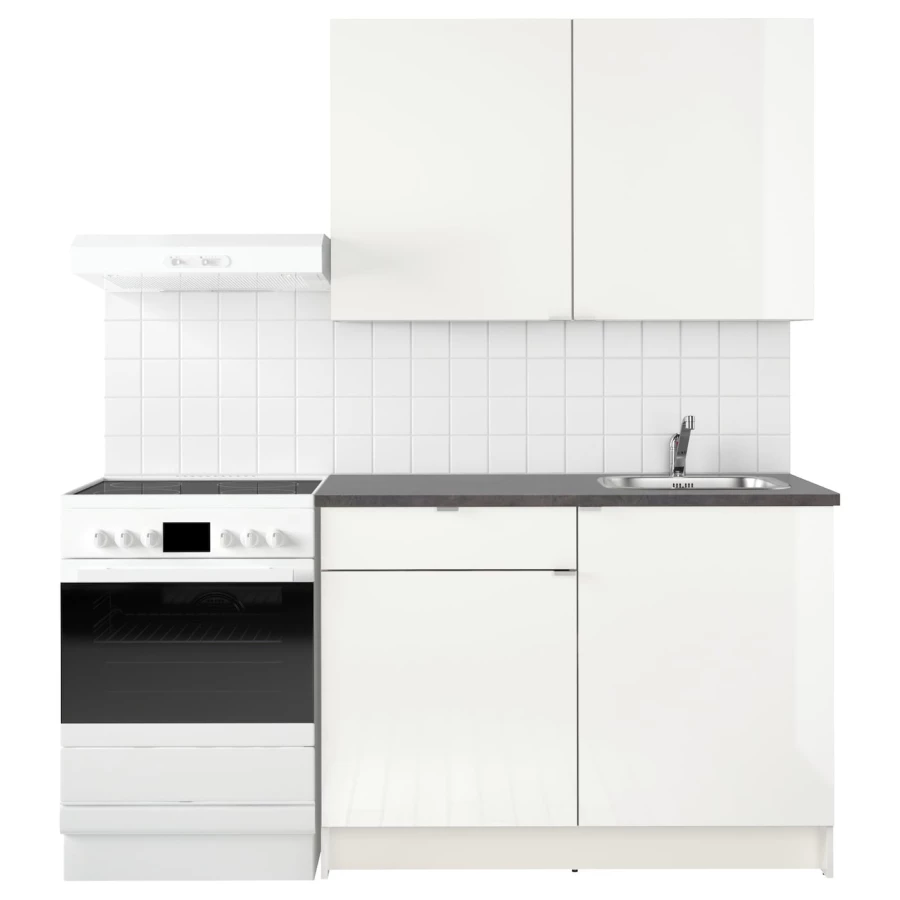 Кухонная комбинация для хранения вещей - KNOXHULT IKEA/ КНОКСХУЛЬТ ИКЕА, 120x61x220 см, серый/белый (изображение №2)