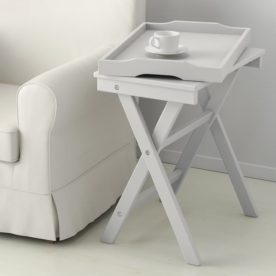 Стол сервировочный - IKEA MARYD/ИКЕА МАРЮД, 58х38х58 см, серый (изображение №3)