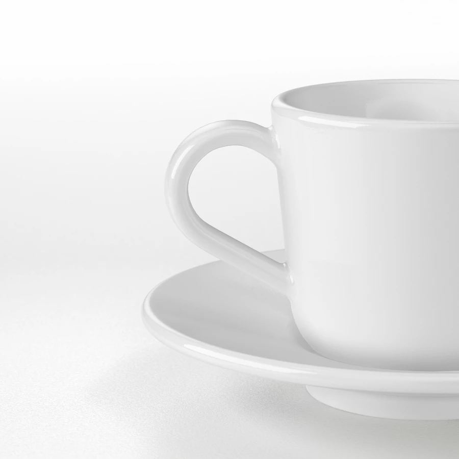 Чашка с блюдцем - IKEA 365+, 60 мл, белый, ИКЕА 365+ (изображение №3)