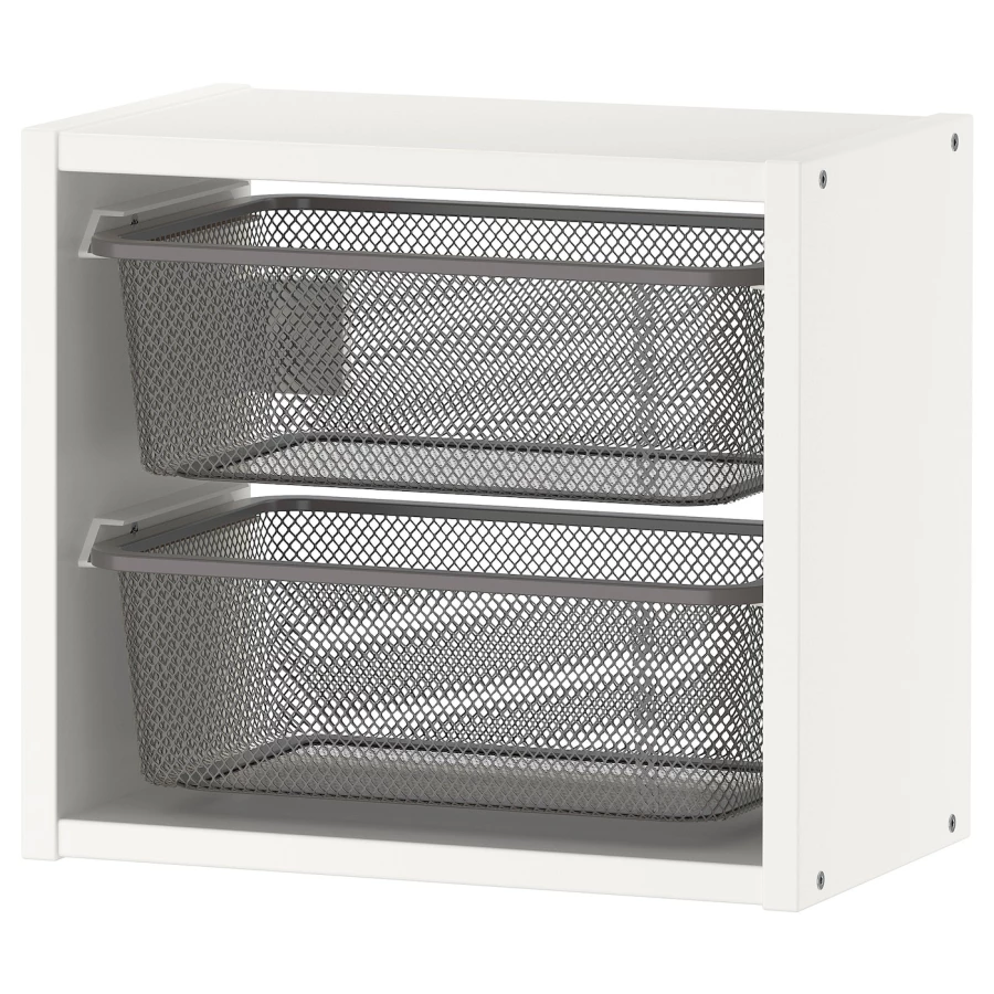 Стеллаж настенный - IKEA TROFAST, 34х21х30 см, белый/серый, ТРУФАСТ ИКЕА (изображение №1)