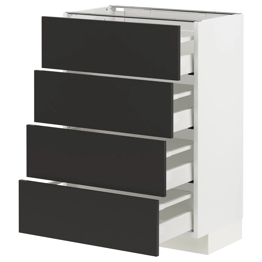 Напольный шкаф  - IKEA METOD MAXIMERA, 88x39,2x60см, белый/черный, МЕТОД МАКСИМЕРА ИКЕА (изображение №1)