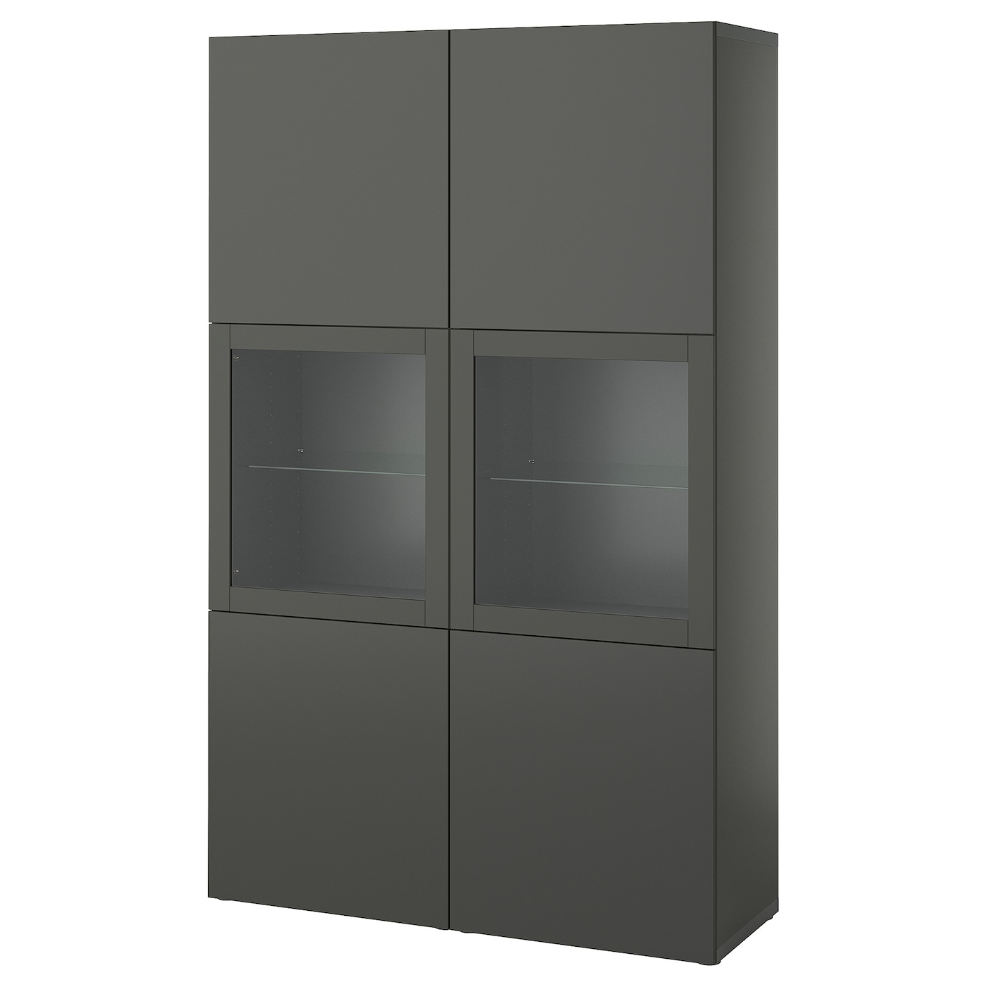 Книжный шкаф - BESTÅ/ BESTА IKEA/ БЕСТА/БЕСТО ИКЕА, 193х120 см, темно-серый