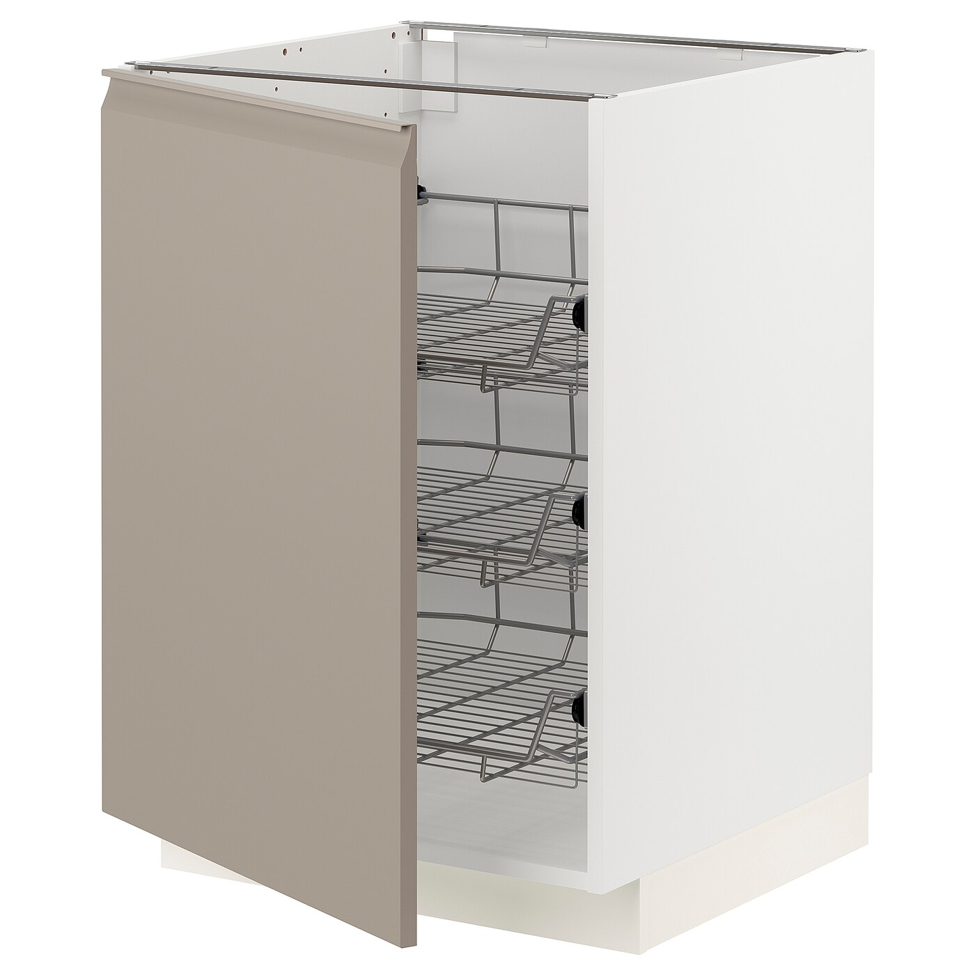 Напольный кухонный шкаф  - IKEA METOD, 88x62x60см, белый/темно-бежевый, МЕТОД ИКЕА