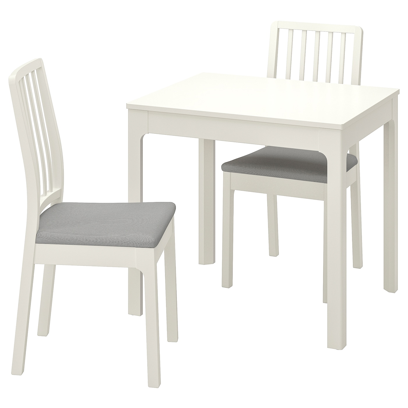 Стол и 2 стула - IKEA EKEDALEN/ЭКЕДАЛЕН ИКЕА,120х80 см,  белый/серый