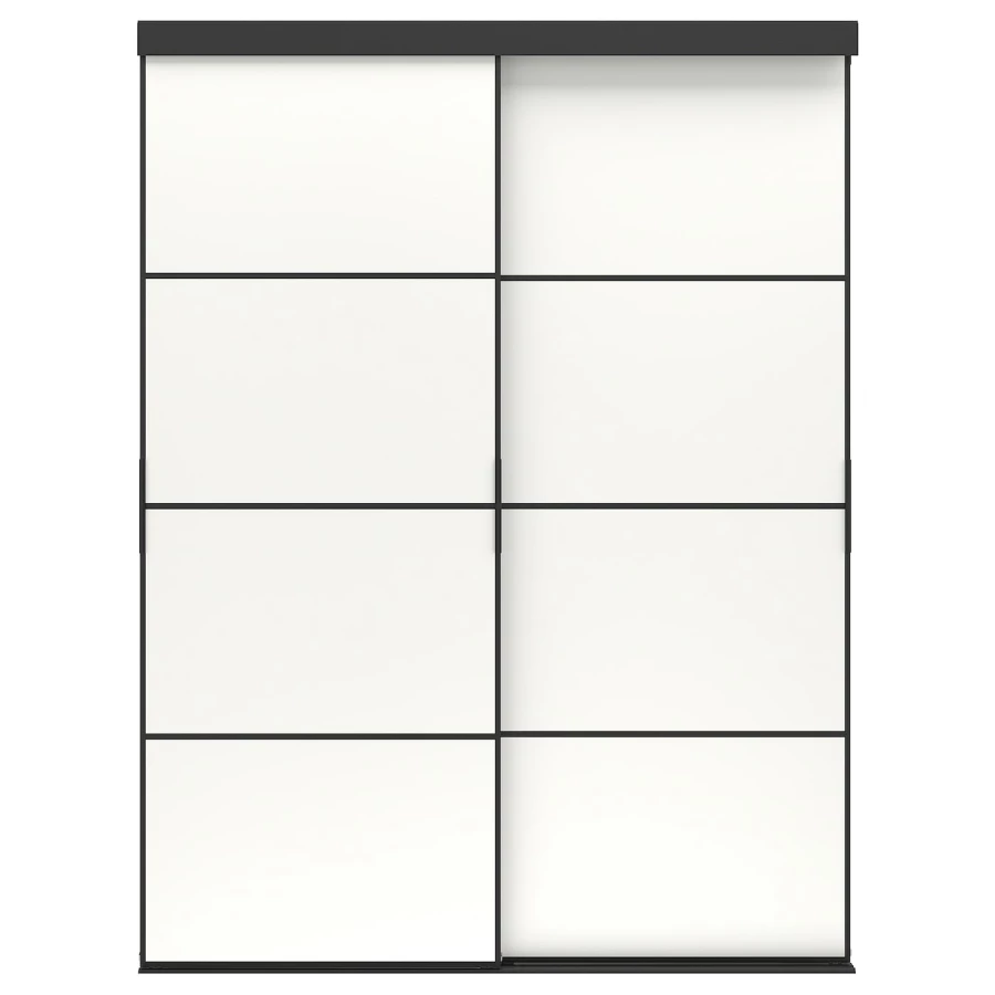 Комбинация раздвижных дверей - SKYTTA/MEHAMN IKEA/ СКЮТТА/МЕХАМН ИКЕА, 205х152 см, белый (изображение №1)