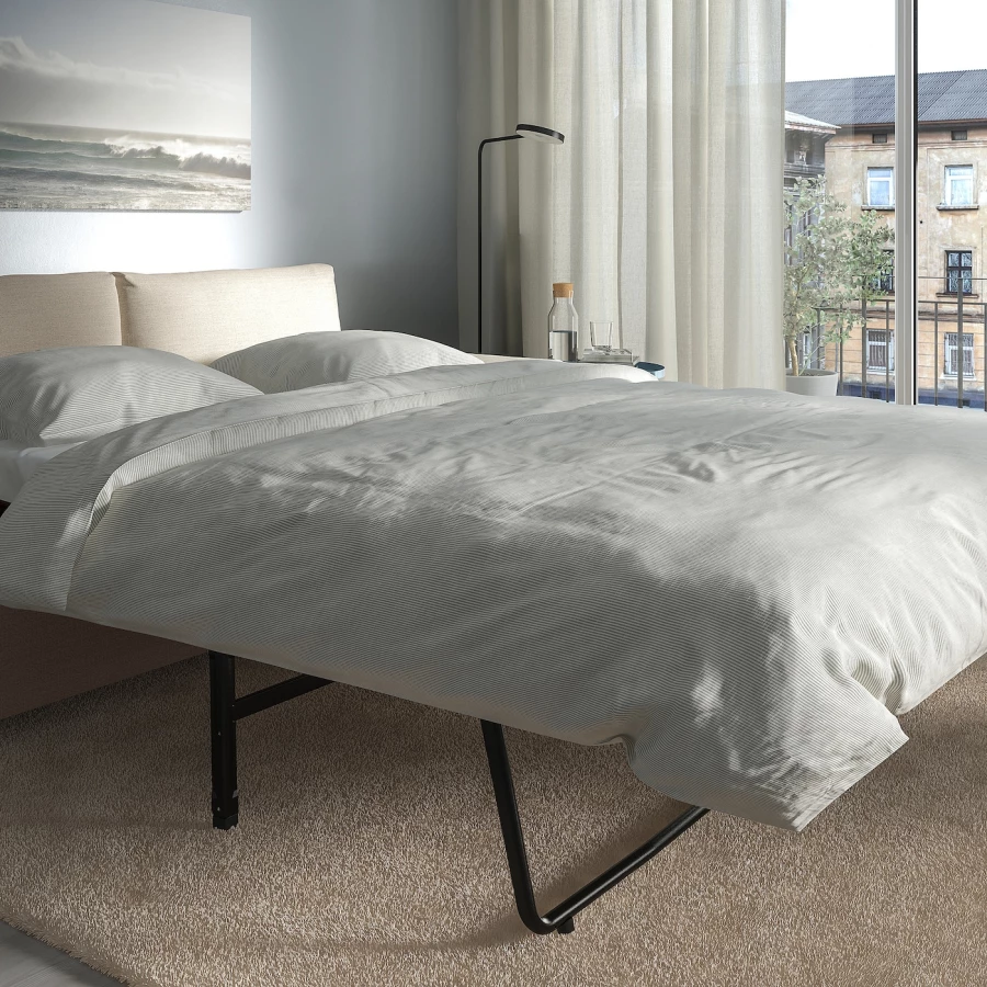 3-местный диван с шезлонгом - IKEA VIMLE, 98x275см, бежевый, ВИМЛЕ ИКЕА (изображение №5)