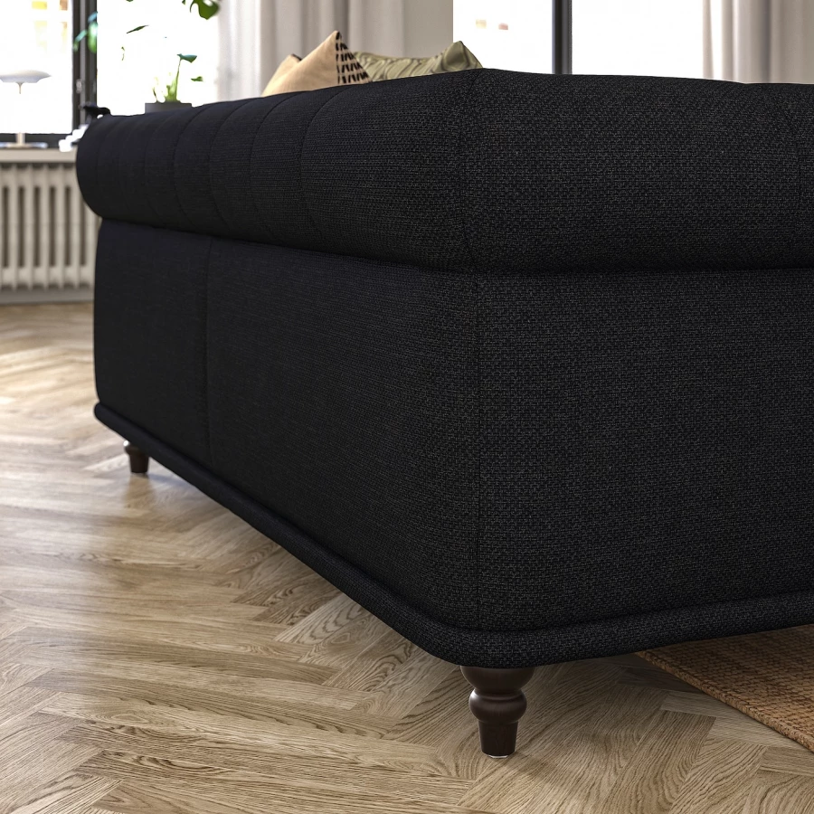 2-местный диван - IKEA VISKAFORS,  74x90x194см, черный, ВИСКАФОРС ИКЕА (изображение №7)