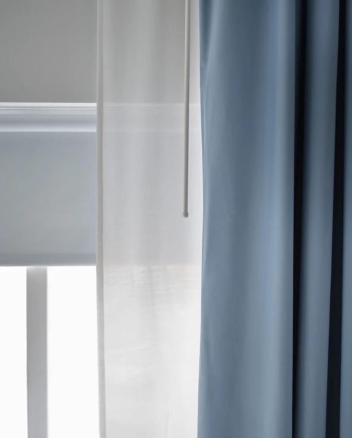 Затемняющая штора - IKEA BENGTA, 300х210 см, голубой, БЕНГТА ИКЕА (изображение №6)