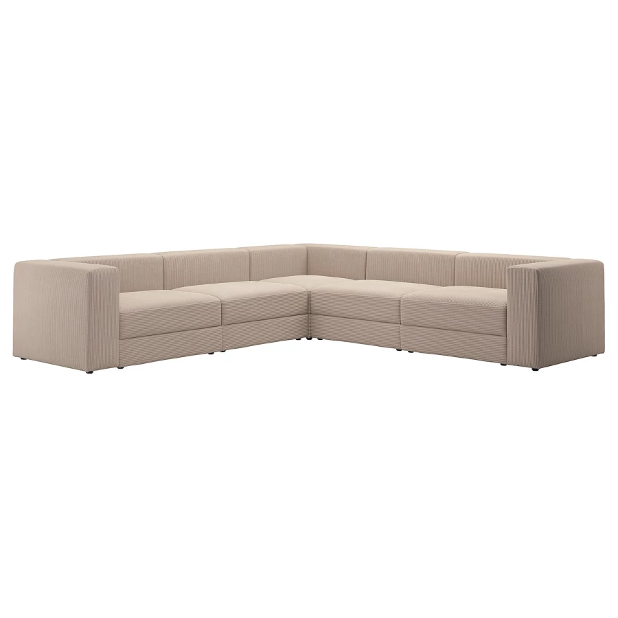 6-местный угловой диван - IKEA JÄTTEBO/JATTEBO, 71x95x310см, бежевый,/светло-коричневый, ЙЕТТЕБО ИКЕА (изображение №1)