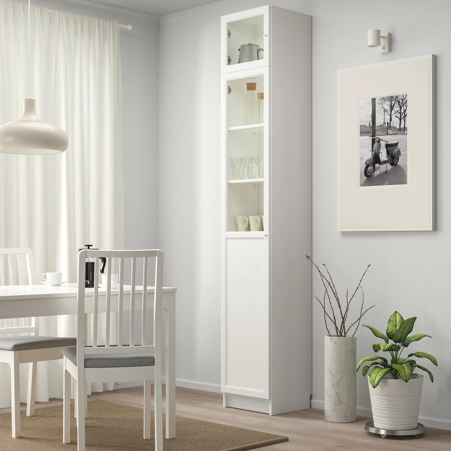 Стеллаж - IKEA BILLY, 40х42х237 см, белый/стекло, БИЛЛИ ИКЕА (изображение №2)