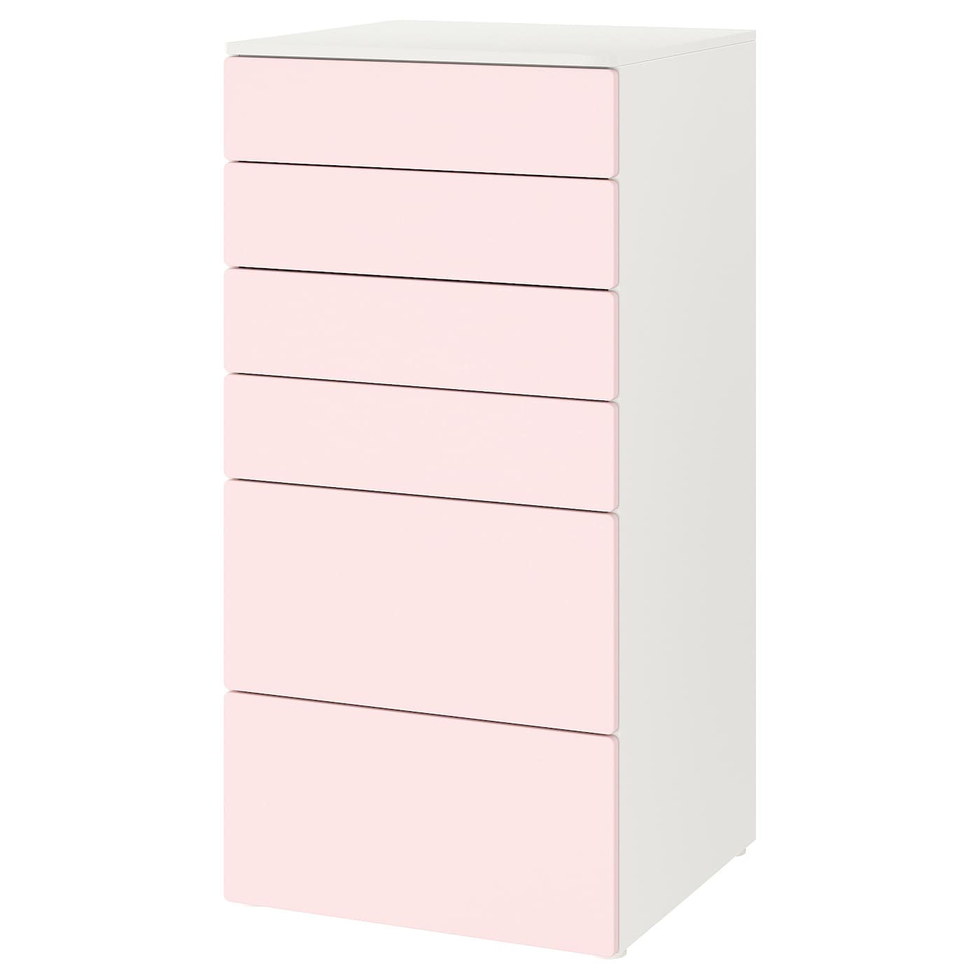 Комод детский - IKEA PLATSA/SMÅSTAD/SMASTAD, 60x55x123 см, белый/розовый, ИКЕА