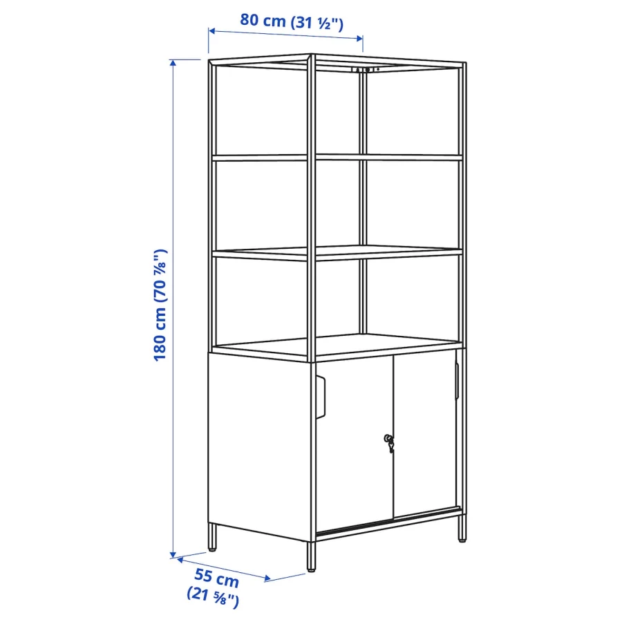Шкаф - TROTTEN IKEA/ ТРОТТЕН ИКЕА,  180х80 см, белый (изображение №11)