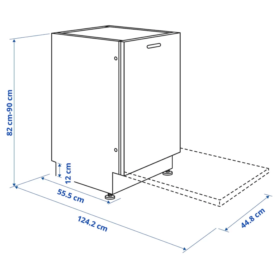 Встраиваемая посудомоечная машина - FINPUTSAD IKEA/ ФИНПУТСАД ИКЕА,  82х45 см, белый (изображение №9)