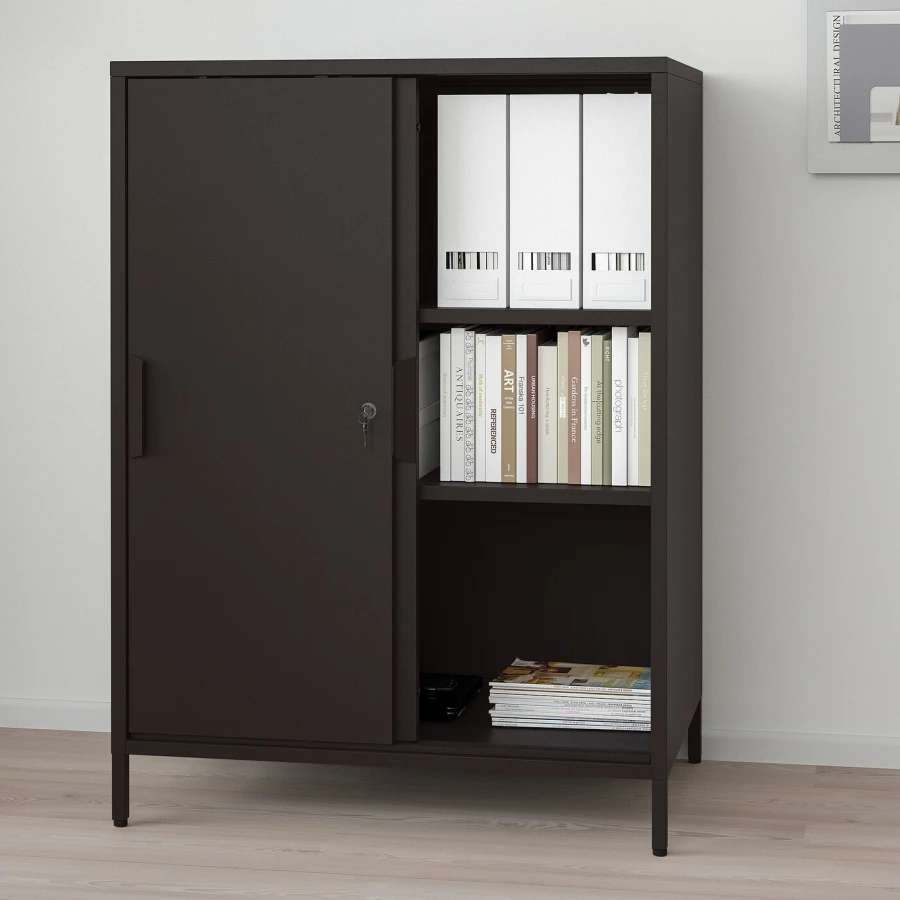 Шкаф - TROTTEN IKEA/ ТРОТТЕН ИКЕА,  110х80 см, черный (изображение №4)