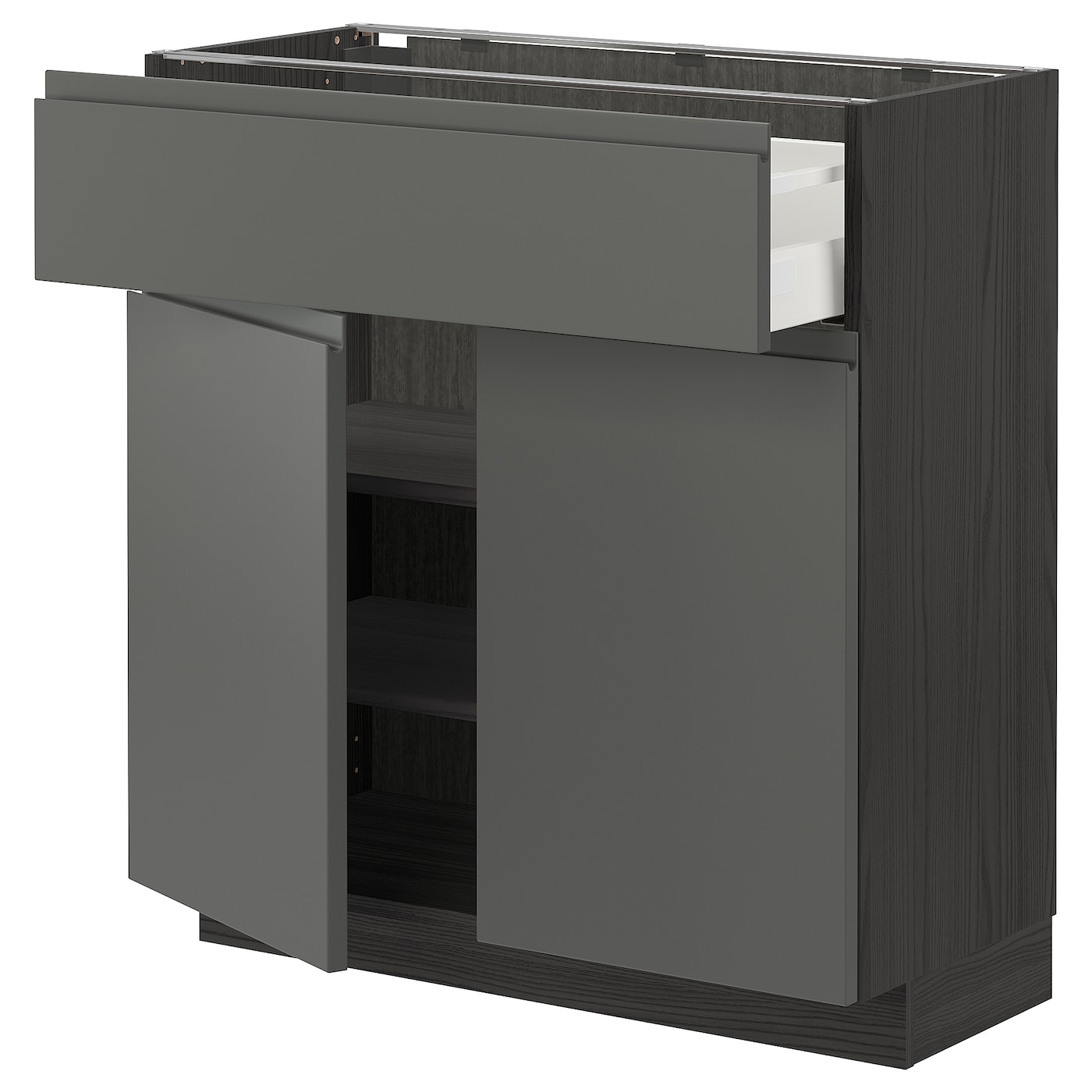 Напольный кухонный шкаф  - IKEA METOD, 80x37x80см, темно-серый, МЕТОД ИКЕА