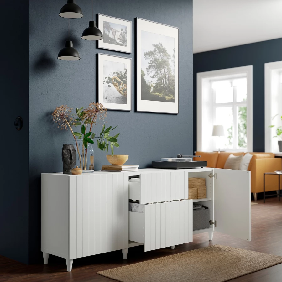 Комбинация для хранения - IKEA BESTÅ/BESTA/БЕСТА/ БЕСТО ИКЕА, 180x42x74 см, белый (изображение №2)