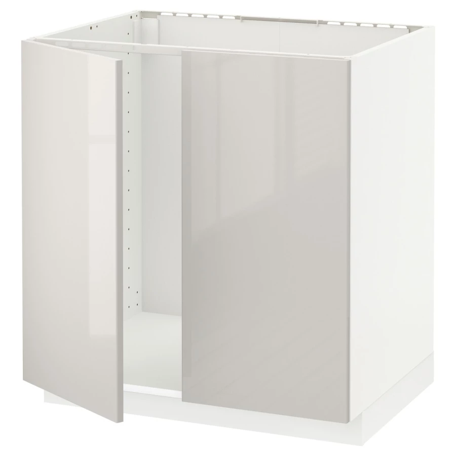 Шкаф под раковину/2 дверцы - METOD IKEA/ МЕТОД ИКЕА, 88х80  см,  белый/серый (изображение №1)