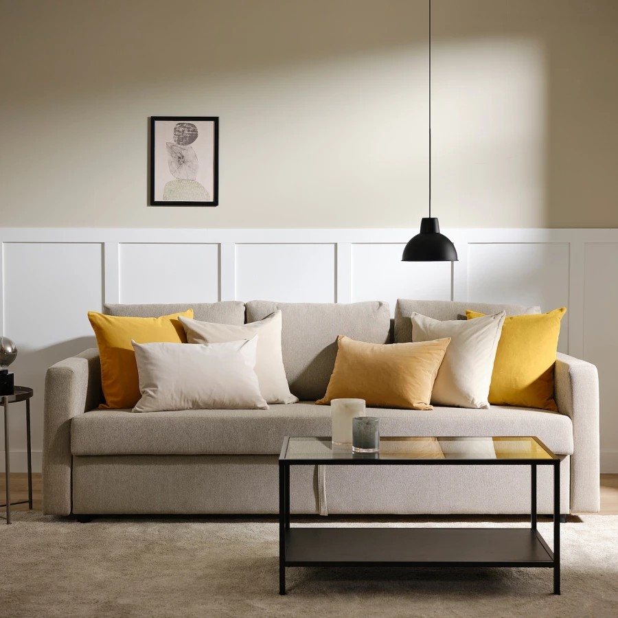 Чехол на подушку - SANELA IKEA/ САНЕЛА ИКЕА, 65х65 см, темно-желтый (изображение №6)