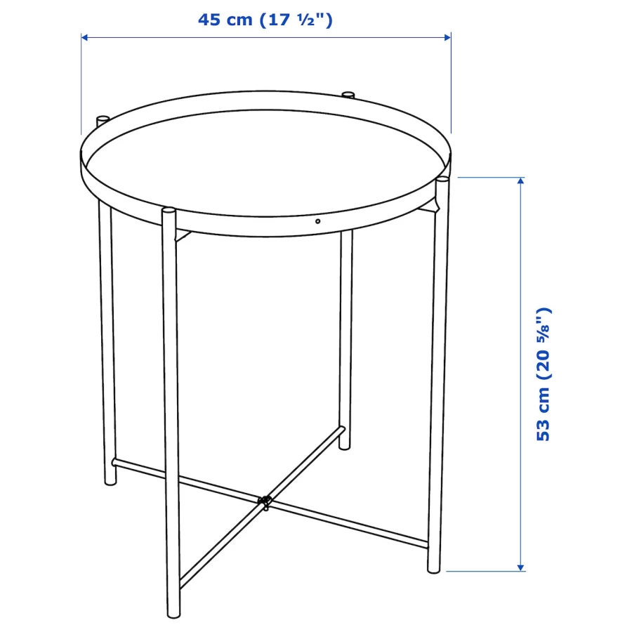 Стол сервировочный - IKEA GLADOM/ИКЕА ГЛАДОМ, 45х45х53 см, темный серо-бежевый (изображение №7)