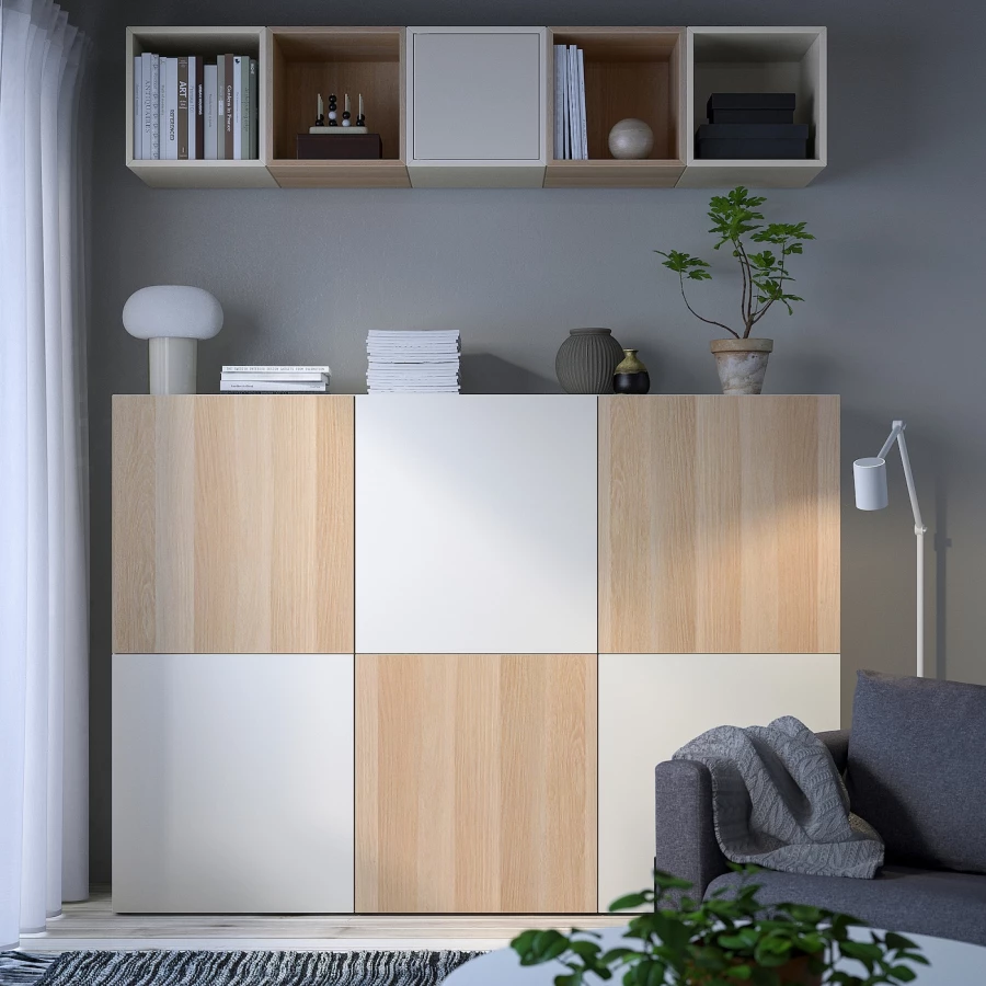 Комбинация для хранения - IKEA BESTÅ/BESTA, 180x42x129 см, белый, Беста/Бесто ИКЕА (изображение №2)