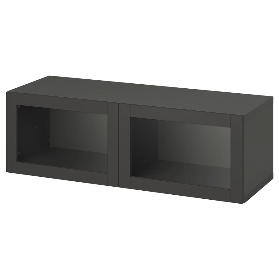 Комбинация для хранения - BESTÅ/ BESTА IKEA/ БЕСТА/БЕСТО ИКЕА, 120х38 см,  темно-серый (изображение №1)