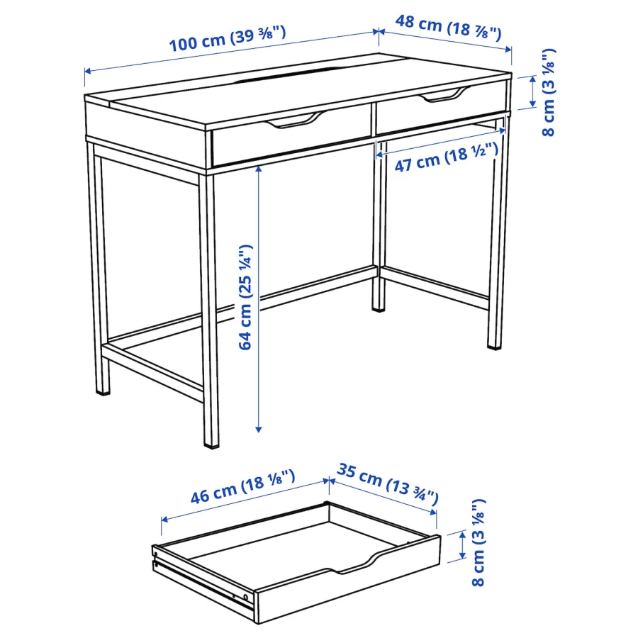 Комбинация: стол, кресло и шкаф - IKEA ALEX/LÅNGFJÄLL/LANGFJALL, 100х48 см, 147х77х39 см серый/черный, АЛЕКС/ЛОНГФЬЕЛЛЬ ИКЕА (изображение №4)