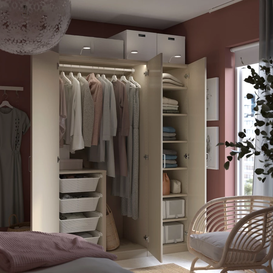 Шкаф - IKEA PAX/FORSAND/ПАКС/ФОРСАНД ИКЕА, 150х60х201,2 см, серый за ...