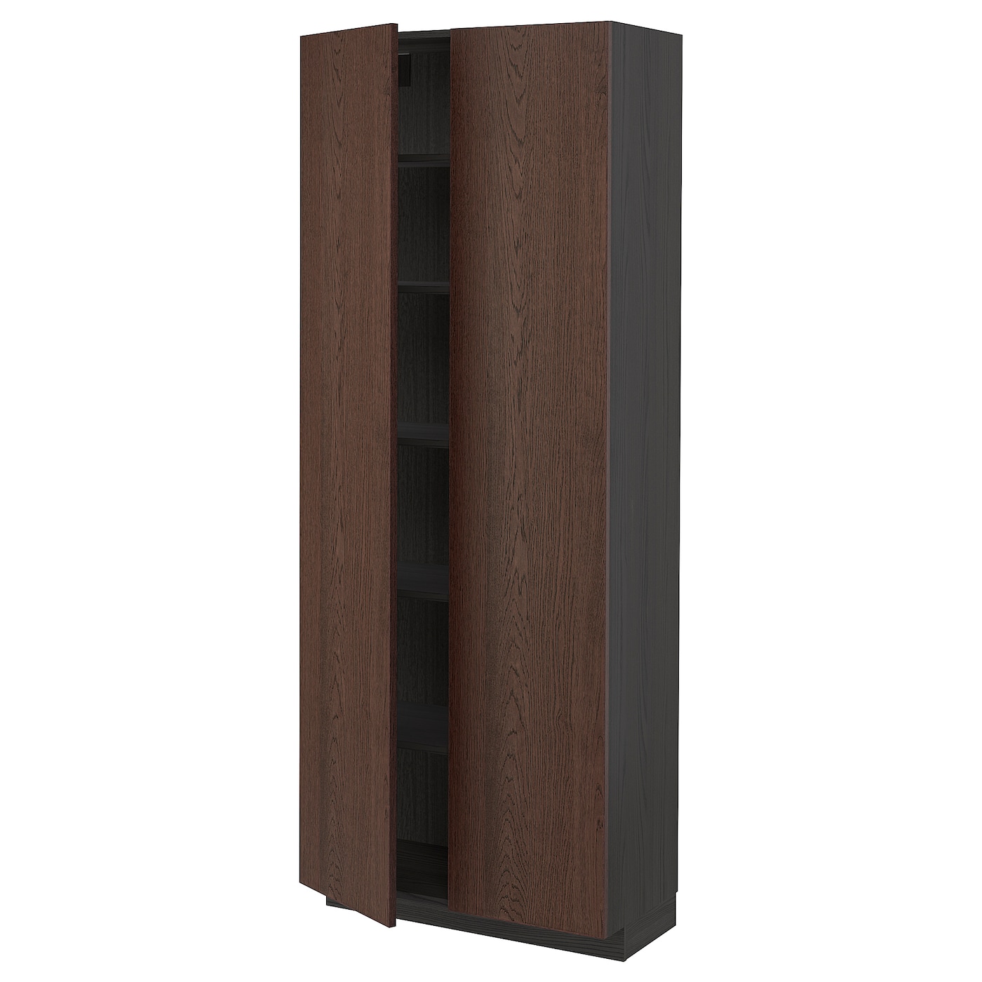 Высокий шкаф - IKEA METOD/МЕТОД ИКЕА, 200х37х80 см, черный/коричневый