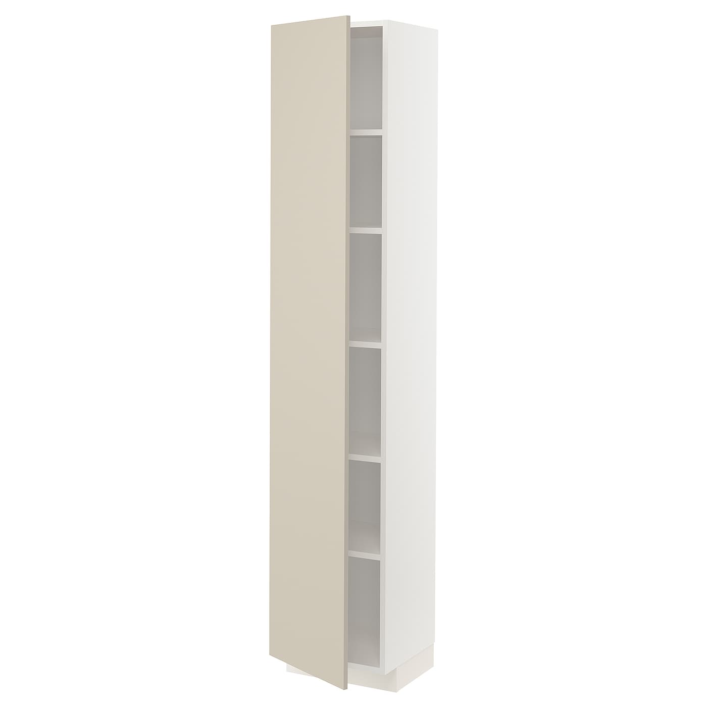 Высокий шкаф - IKEA METOD/МЕТОД ИКЕА, 200х37х40 см, белый/бежевый